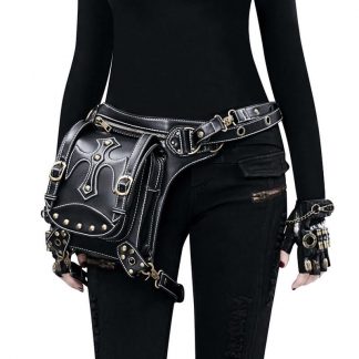 steampunk leather hip belt bag 1